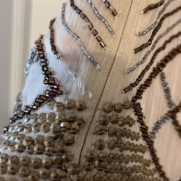 AS by DF Moonlight Creme Bianca Beaded Silk Dress - Picture 12 of 15